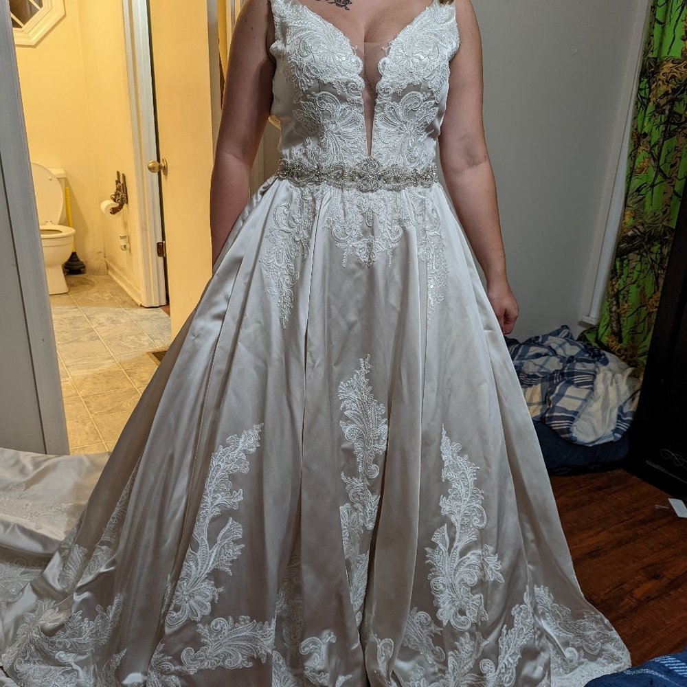 Satin Lace Wedding Dress